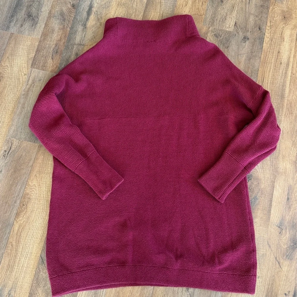 Free People Tunic Sweater Ottoman Slouchy Cowl Neck in Fuchsia medium
